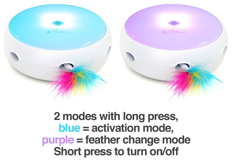 PetFusion [New & Improved Ambush Interactive Electronic Cat Toy w/Rotating Feather. (Quiet, 3 Modes, Nighttime Light, Auto Shut-Off, Batteries Incl). Replacement Feathers Available. 12 Month Warranty - Image 4